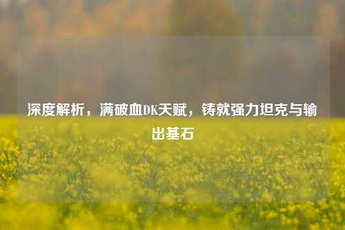 深度解析,满破血DK天赋,铸就强力坦克与输出基石