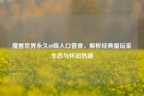 魔兽世界永久60级人口普查,解析经典服玩家生态与怀旧热潮