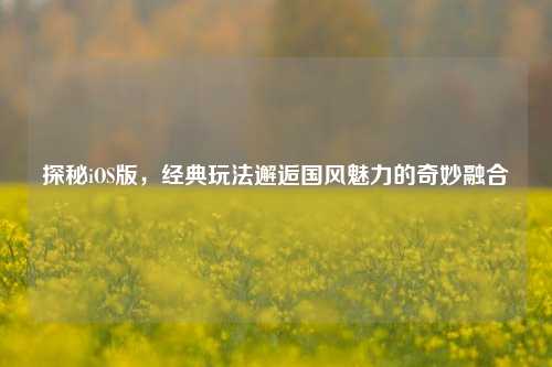探秘iOS版,经典玩法邂逅国风魅力的奇妙融合