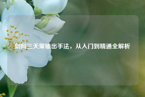 剑网三天策输出手法,从入门到精通全解析