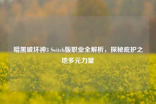 暗黑破坏神3 Switch版职业全解析,探秘庇护之地多元力量