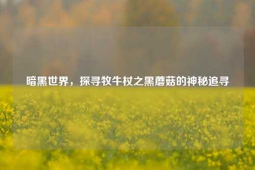 暗黑世界,探寻牧牛杖之黑蘑菇的神秘追寻