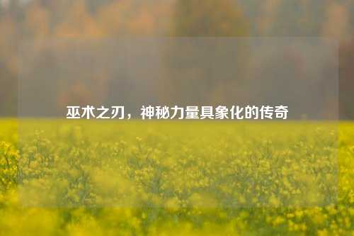 巫术之刃,神秘力量具象化的传奇