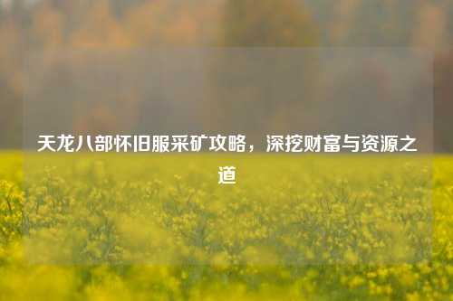 天龙八部怀旧服采矿攻略,深挖财富与资源之道