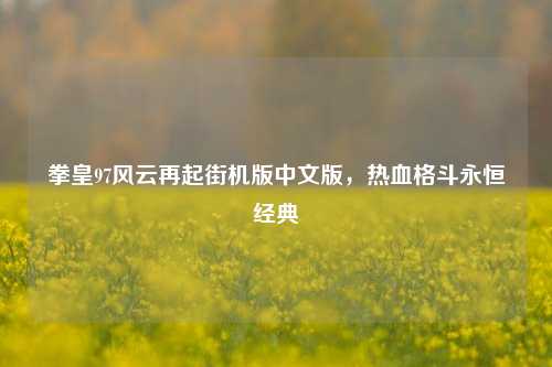 拳皇97风云再起街机版中文版,热血格斗永恒经典
