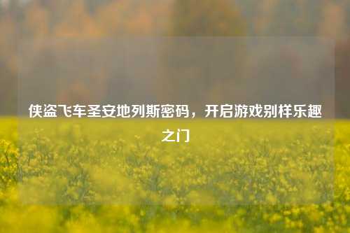 侠盗飞车圣安地列斯密码，开启游戏别样乐趣之门