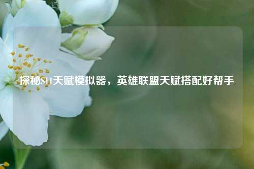 探秘S11天赋模拟器，英雄联盟天赋搭配好帮手