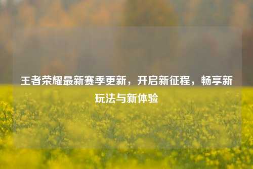 王者荣耀最新赛季更新,开启新征程,畅享新玩法与新体验