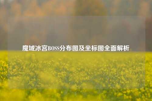 魔域冰宫BOSS分布图及坐标图全面解析
