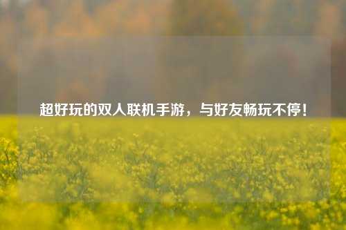超好玩的双人联机手游,与好友畅玩不停!