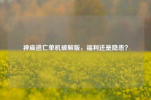 神庙逃亡单机破解版，福利还是隐患？